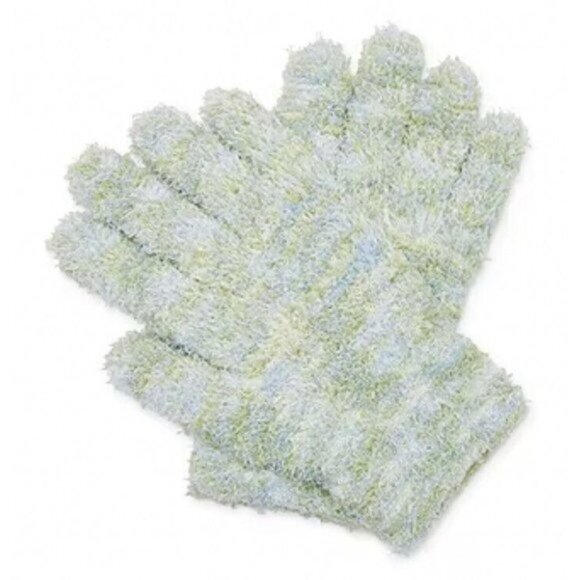 MixIt Essentials Fuzzy Gloves Green Blue Multi Women SOFT One Size Stretch - Picture 1 of 2